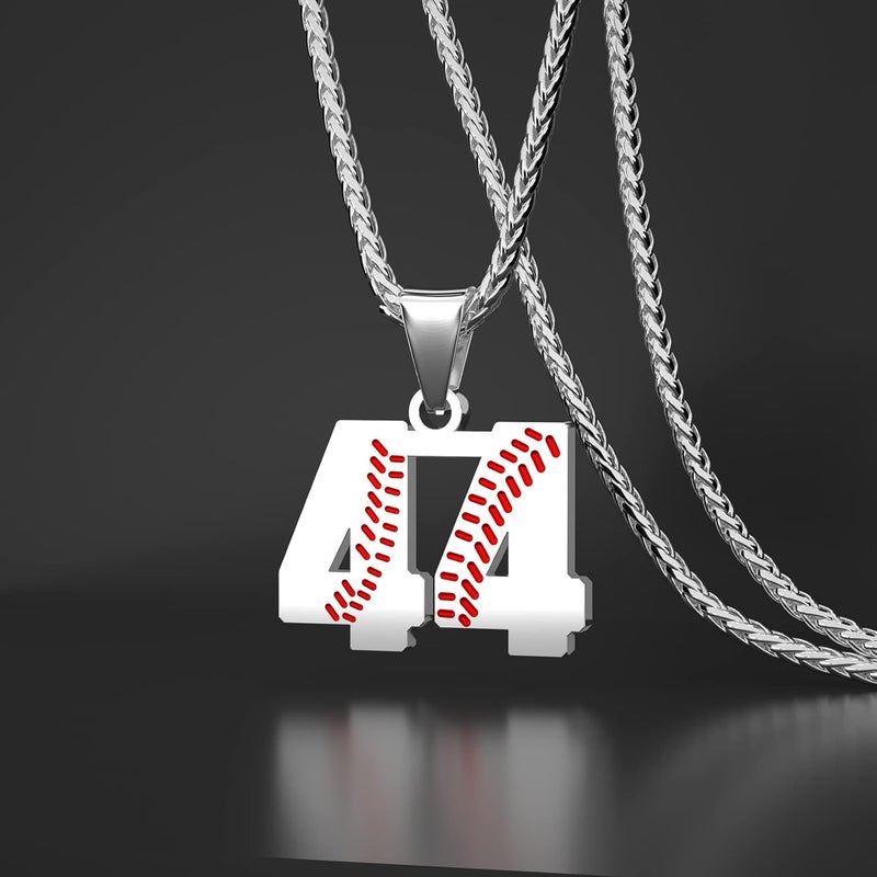 Wikavanli Personalized Baseball Jersey Number 00-99 Necklace - Stainless Steel Baseball Chain Pendant Necklace - Team Jewelry Gift for Boys, Girls, Men, Women - Image 2